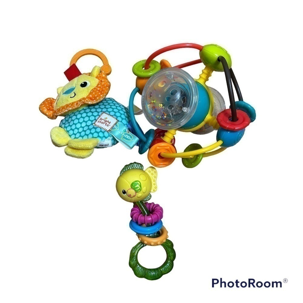 Baby Toy Bundle Bright Starts Lion Fish Infantino Rattle Discovery Ball